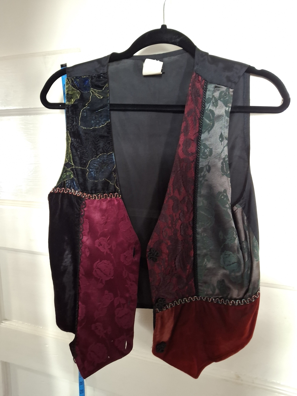Judy Knapp California Patchwork Velvet Brocade Vest Small (CFD022)